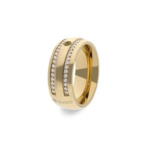 Qudo Deluxe Wide Ring Gold