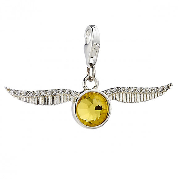 Harry Potter Silver Crystal Golden Snitch Clip Charm