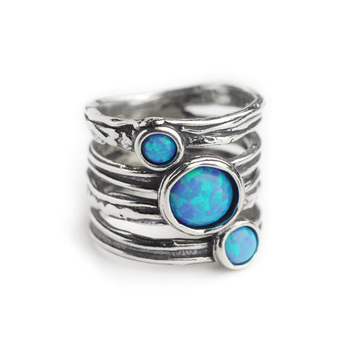 Aviv Silver Chunky Opal Ring