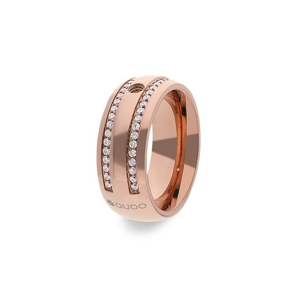Qudo Deluxe Wide Ring Rose Gold