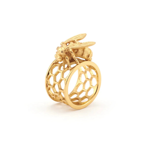 Bill Skinner Gold Plated Bee Ring