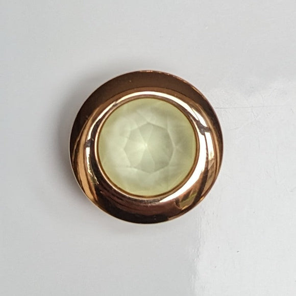 Qudo Rose Gold 13mm Tondo Ring Top In Powder Yellow
