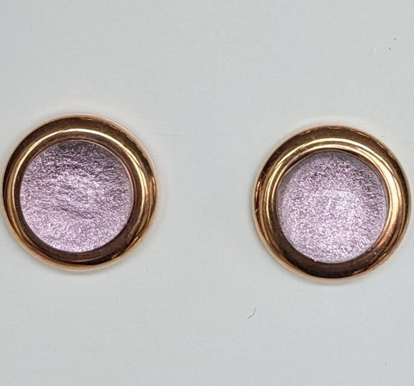 Qudo Rose Gold Molfetta Earrings In Lilac