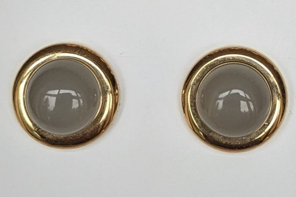 Qudo Gold Molfetta Earrings In Grey Opal