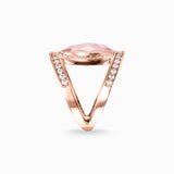 Thomas Sabo Rose Gold Rose Quartz & Cubic Zirconia Cocktail Ring