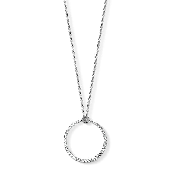 Thomas Sabo Oxidised Silver Long Charm Carrier Necklace