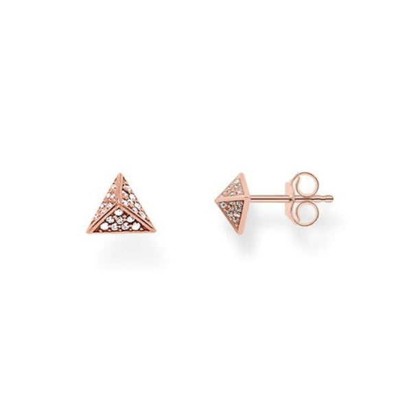 Thomas Sabo Rose Gold & Cubic Zirconia Pyramid Earrings