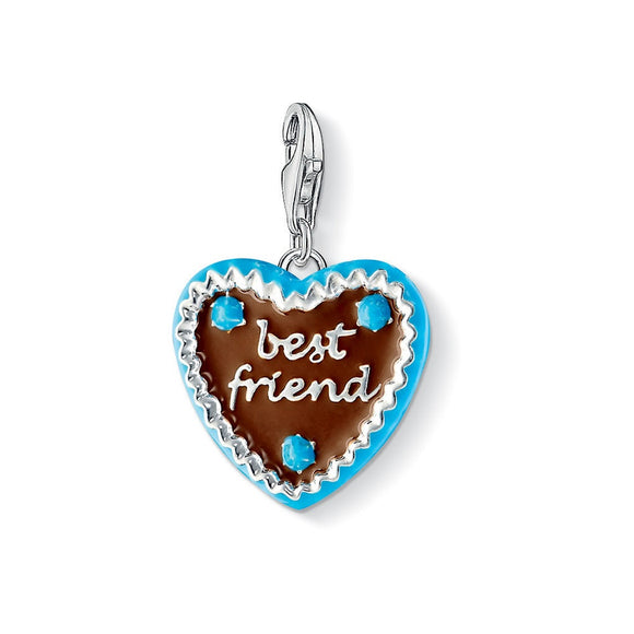 Thomas Sabo Silver Gingerbread Heart Best Friend Charm