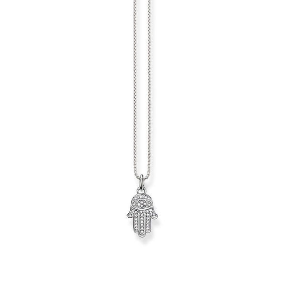 Thomas Sabo Sterling Silver Cubic Zirconia Hand Of Fatima Necklace