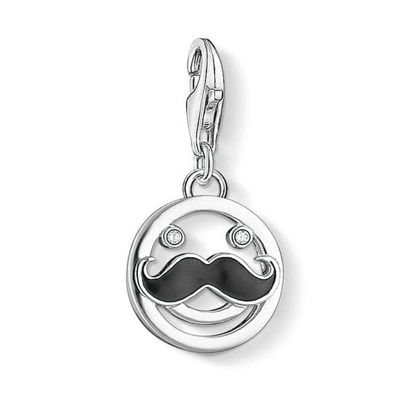 Thomas Sabo Silver Happy Moustache Emoji Charm