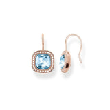 Thomas Sabo Sterling Silver Rose Gold Plated Synthetic Spinel & Cubic Zirconia Drop Earrings