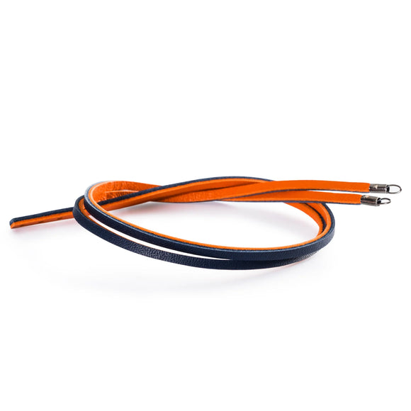 Trollbeads Leather Bracelet - Orange/Navy