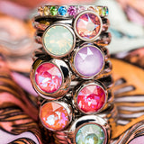 Qudo Silver Multi-Coloured Eternity Ring