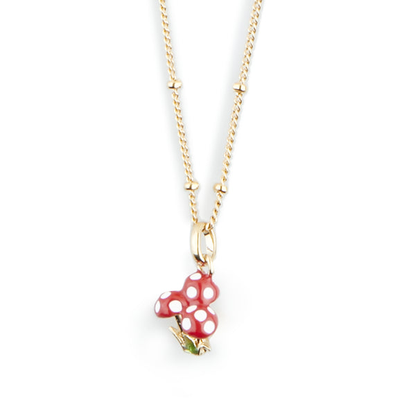 Bill Skinner Gold Tone Toadstool Necklace