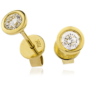18ct Gold Diamond Single Stone Earrings