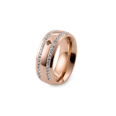 Qudo Deluxe Wide Ring Rose Gold
