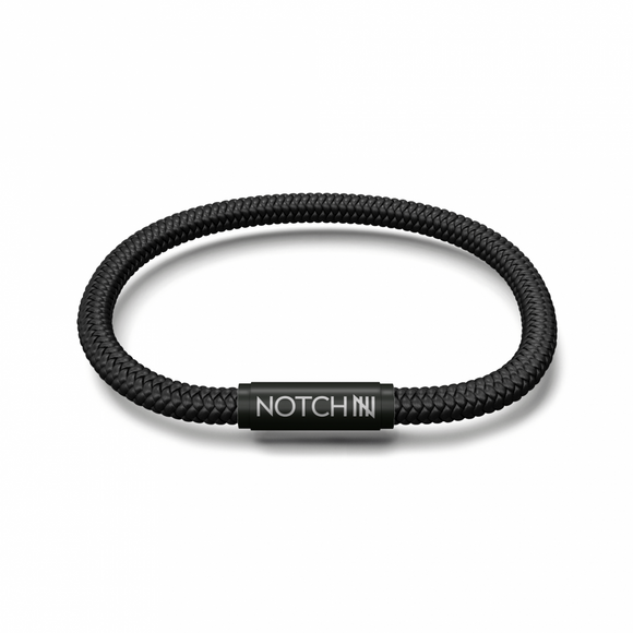 Notch Black Cord Bracelet With Black Clasp