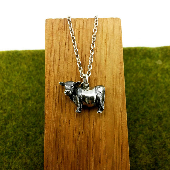 silver belted galloway pendant