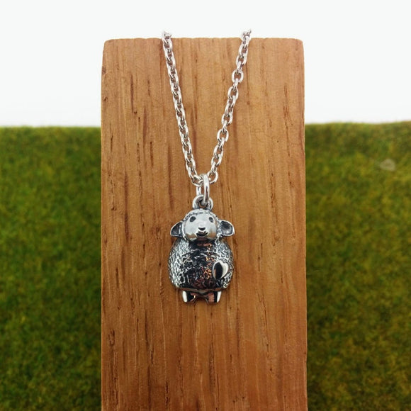 silver sheep pendant heart